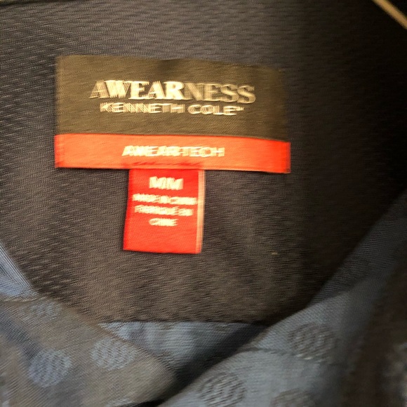 Kenneth Cole Awear-Tech Blue Short Sleeve Shirt - Picture 5 of 6